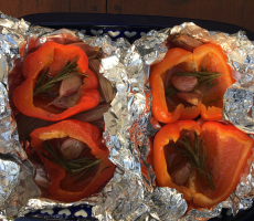 Recept: Paprika met gepofte knoflook en sjalot