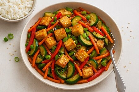 Recept: Geroerbakte tofu met groenten en sojasaus