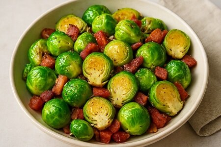 Recept: Geroerbakte spruiten met knoflook en spek