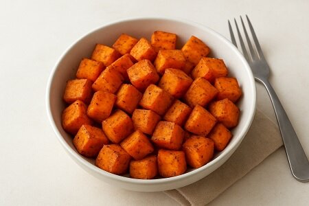 Recept: Geroosterde zoete aardappelblokjes