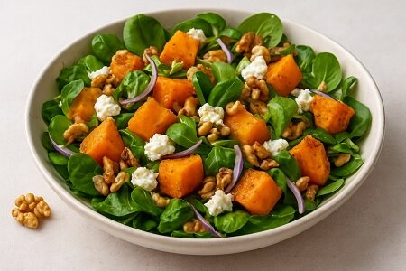 Recept: Herfstige salade met feta en walnoten