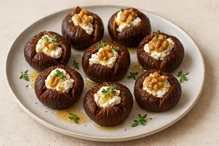 Recept: Gedroogde vijgen met geitenkaas en honing