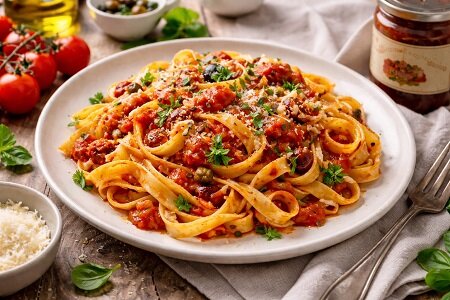 Recept: Tagliatelle alla puttanesca