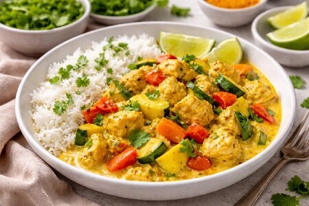 Recept: Kip-yoghurt curry met groenten