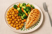 Recept: Gebakken aardappels met groenten en kipfilet