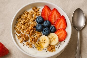 Recept: Yoghurt/Kwark parfait met fruit en noten