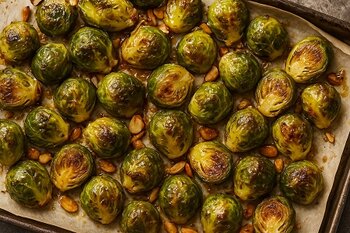 Recept: Spruitjes uit de oven met honing en mosterd