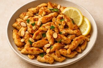 Recept: Kip met citroen & geroosterde amandelen