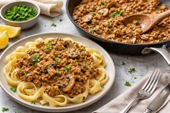 Recept: vegan gehakt Stroganoff