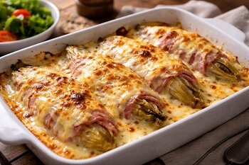 Recept: Romige witlof met ham en kaas uit de oven